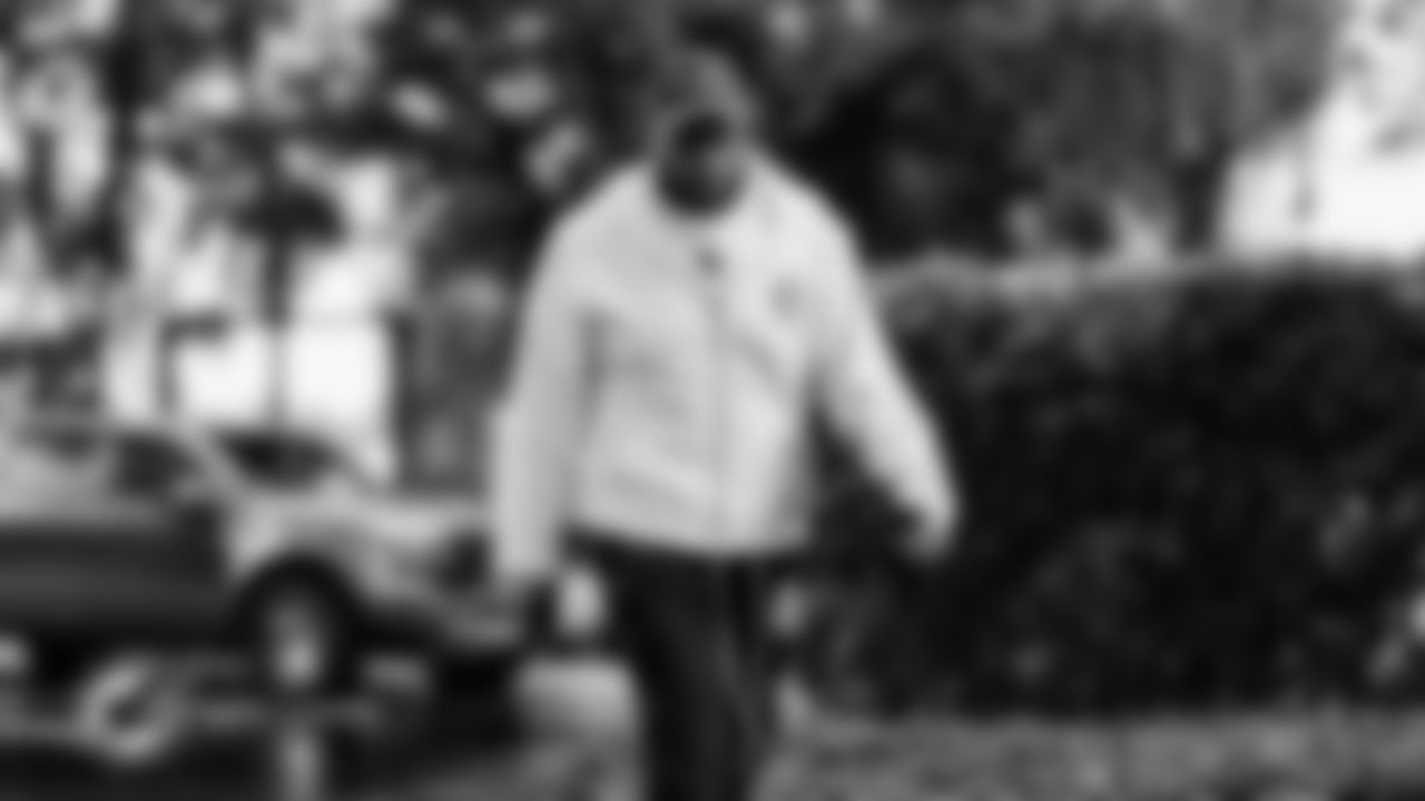 Miami Dolphins offensive tackle Larry Borom (79) arrives before an NFL football game against the New Orleans Saints on Sunday, Nov. 30, 2025 in Miami Gardens, FL. (Tomas Diniz Santos/Miami Dolphins via AP)