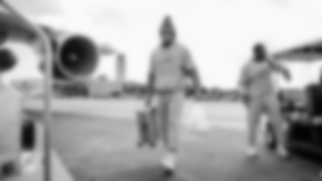 Miami Dolphins linebacker Quinton Bell (56) during arrivals to the plane for travel to New York on Saturday, Dec. 6, 2025, in Fort Lauderdale, Fla. (Tomas Diniz Santos/Miami Dolphins)