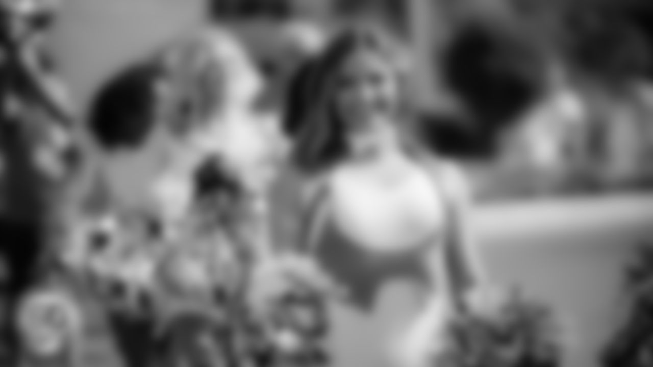 Miami Dolphins Cheerleader Karlye L. performs before an NFL football game against the Cincinnati Bengals on Sunday, Dec. 21, 2025 in Miami Gardens, FL. (Jose Pineiro/Miami Dolphins via AP)