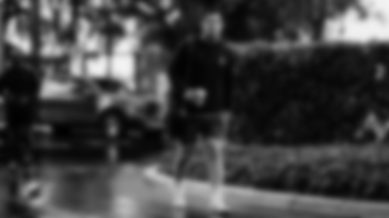 Miami Dolphins longsnapper Joe Cardona (49) arrives before an NFL football game against the New Orleans Saints on Sunday, Nov. 30, 2025 in Miami Gardens, FL. (Tomas Diniz Santos/Miami Dolphins via AP)