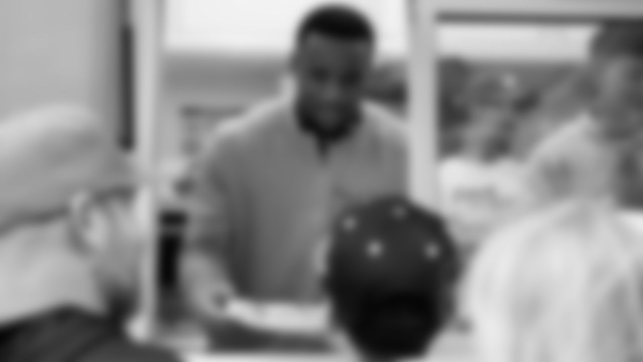 Saquon Barkley took part in the Little Caesars Love Kitchen event at Lincoln Financial Field, handing out pizza to Children's Hospital of Philadelphia patients.