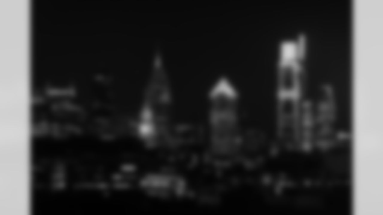 Philadelphia is lit up green as the Eagles head into the playoffs.