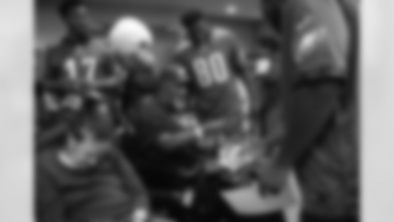 The Eagles crew visiting Philadelphia VA Hospital.