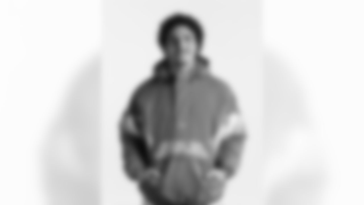 Jaelan Phillips and Nakobe Dean in the new Eagles starter jackets.