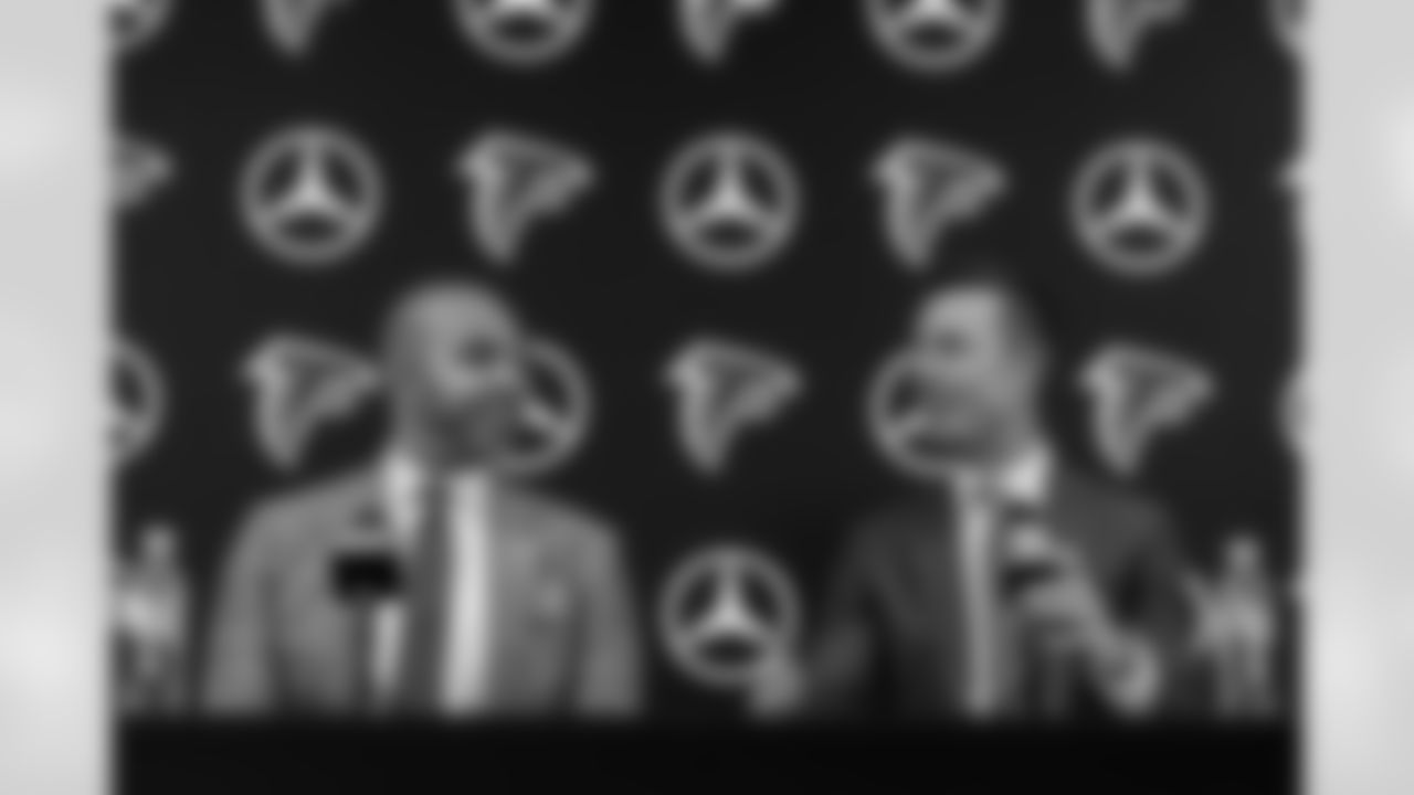 Scenes from the Ian Cunningham Introductory Press Conference at Mercedes-Benz Stadium in Atlanta, Ga. on Tuesday, February 3, 2026. (Photo by Taylor McLaughlin/Atlanta Falcons)