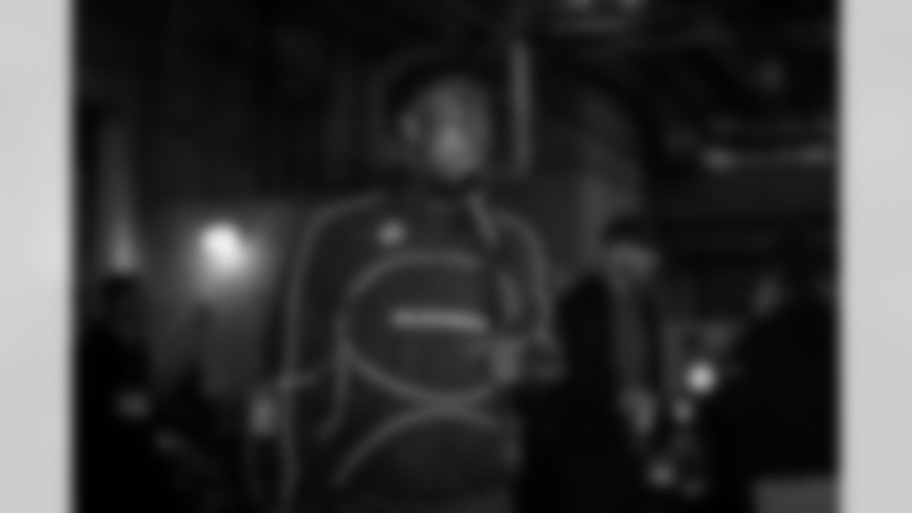 Atlanta Falcons safety Jammie Robinson #34 arrives before the Week 13 Game against the New York Jets at Metlife Stadium in East Rutherford, New Jersey on Sunday, November 30, 2025. (Photo by Jay Bendlin/Atlanta Falcons)