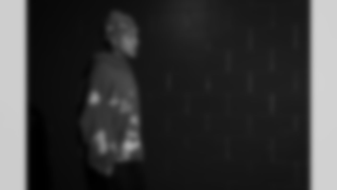 Atlanta Falcons cornerback Mike Hughes #21 arrives during the Week 15 Game against the Tampa Bay Buccaneers at Raymond James Stadium in Tampa, Florida on Thursday, December 11, 2025. (Photo by Jay Bendlin/Atlanta Falcons)