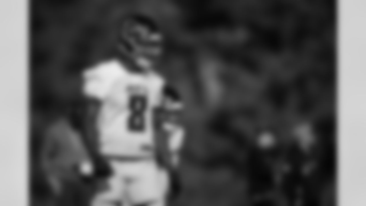 Atlanta Falcons tight end Kyle Pitts Sr. #8 during practice at Atlanta Falcons Training Facility in Flowery Branch, Georgia, on Wednesday, November 26, 2025. (Photo by Taylor McLaughlin/Atlanta Falcons)