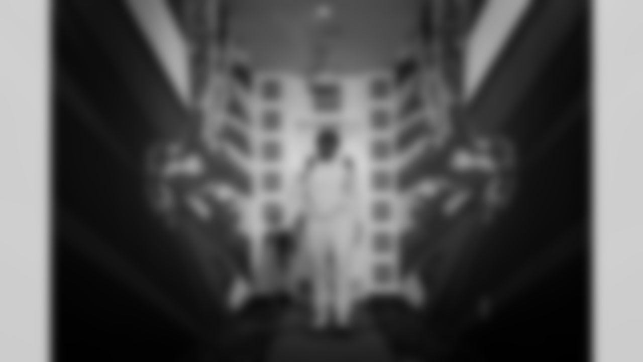 Atlanta Falcons defensive tackle Brandon Dorlus #54 arrives before the Week 14 Game against the Seattle Seahawks at Mercedes-Benz Stadium in Atlanta, Georgia on Sunday, December 7, 2025. (Photo by Jay Bendlin/Atlanta Falcons)