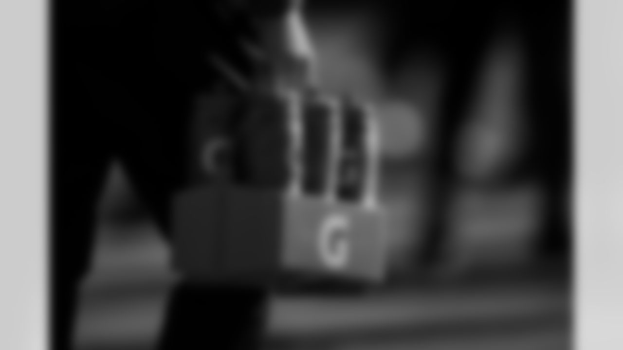 Gatorade bottles during practice at Atlanta Falcons Training Facility in Flowery Branch, Georgia, on Thursday, January 1, 2026. (Photo by Taylor McLaughlin/Atlanta Falcons)