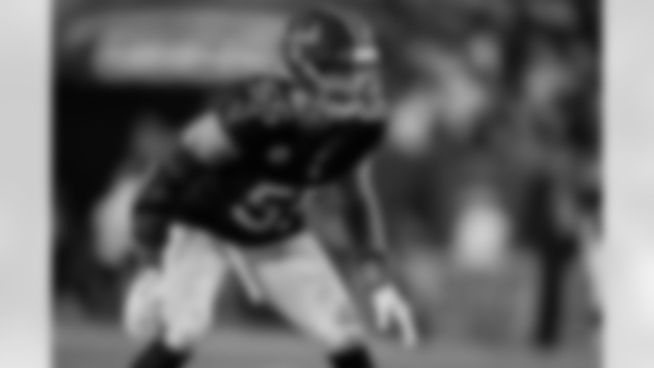 Atlanta Falcons inside linebacker Kaden Elliss #55 during the Week 15 Game against the Tampa Bay Buccaneers at Raymond James Stadium in Tampa, Florida on Thursday, December 11, 2025. (Photo by Taylor McLaughlin/Atlanta Falcons)