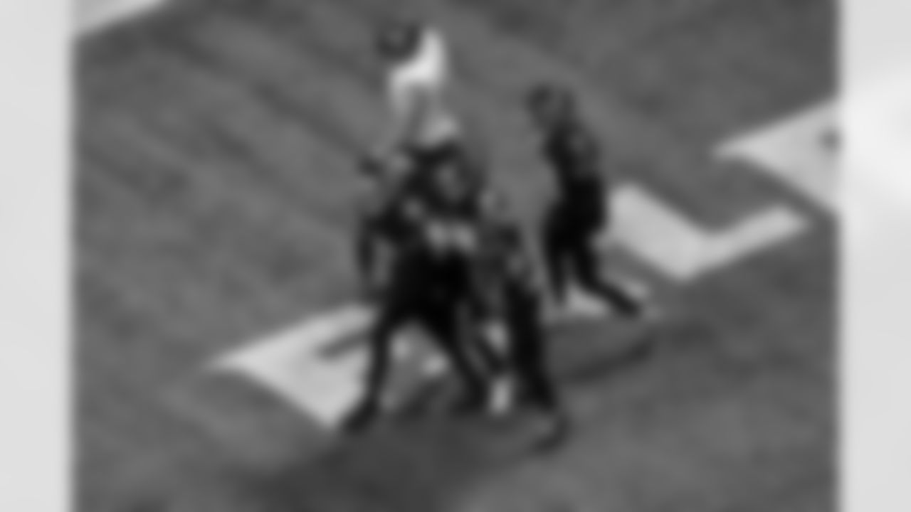 Atlanta Falcons safety Xavier Watts #31 intercepts the ball during the Week 4 Game against the Washington Commanders at Mercedes-Benz Stadium in Atlanta, Georgia on Sunday, September 28, 2025. (Photo by Jay Bendlin/Atlanta Falcons)