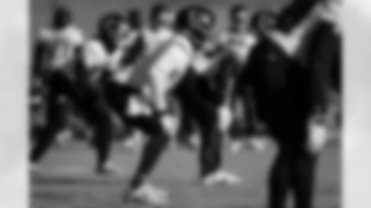 Atlanta Falcons outside linebacker Divine Deablo #0 during practice at Atlanta Falcons Training Facility in Flowery Branch, Georgia, on Thursday, January 1, 2026. (Photo by Taylor McLaughlin/Atlanta Falcons)