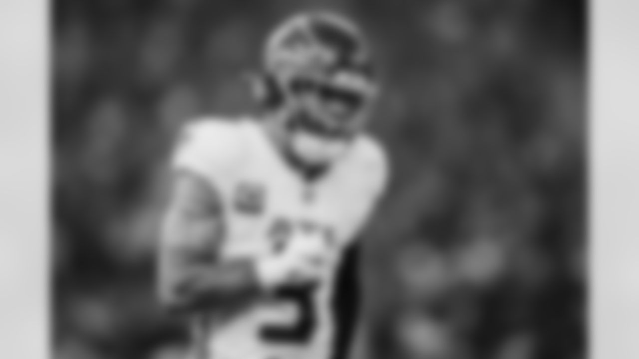 Atlanta Falcons safety Jessie Bates III #3 reacts during the Week 10 Game against the Indianapolis Colts at Olympic Stadium in Berlin, Germany on Sunday, November 9, 2025. (Photo by Jay Bendlin/Atlanta Falcons)