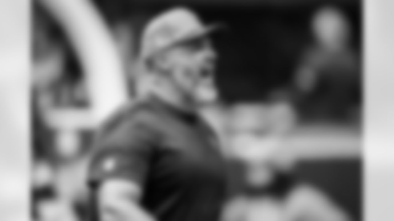 Atlanta Falcons coaching staff before the Week 11 Game against the Carolina Panthers at Mercedes-Benz Stadium in Atlanta, Georgia on Sunday, November 16, 2025. (Photo by Kevin Liles/Atlanta Falcons)