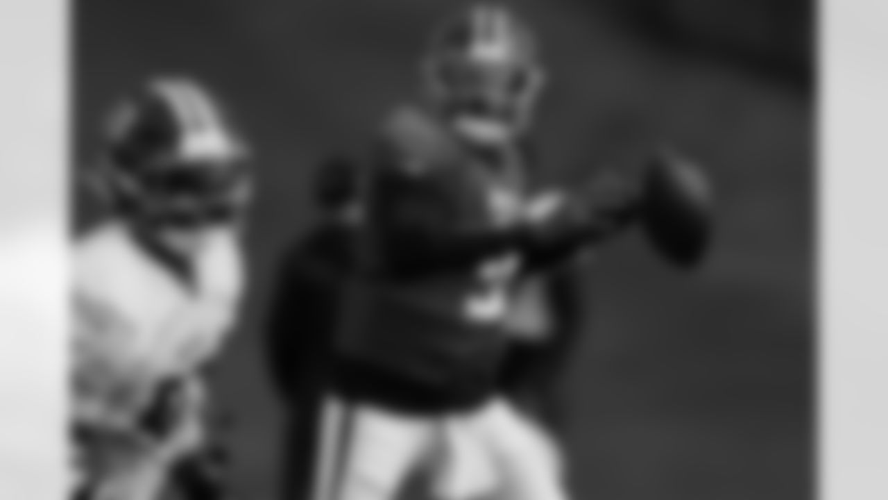 Atlanta Falcons quarterback Michael Penix Jr. #9 during practice at Atlanta Falcons Training Facility in Flowery Branch, Georgia, on Friday, October 10, 2025. (Photo by Taylor McLaughlin/Atlanta Falcons)