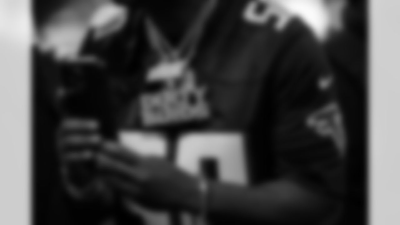XXXXX prior to the Week 12 Game against the New Orleans Saints at Mercedes-Benz Stadium in Atlanta, Georgia on Sunday, November 26, 2023. (Photo by Matthew Grimes/Atlanta Falcons)