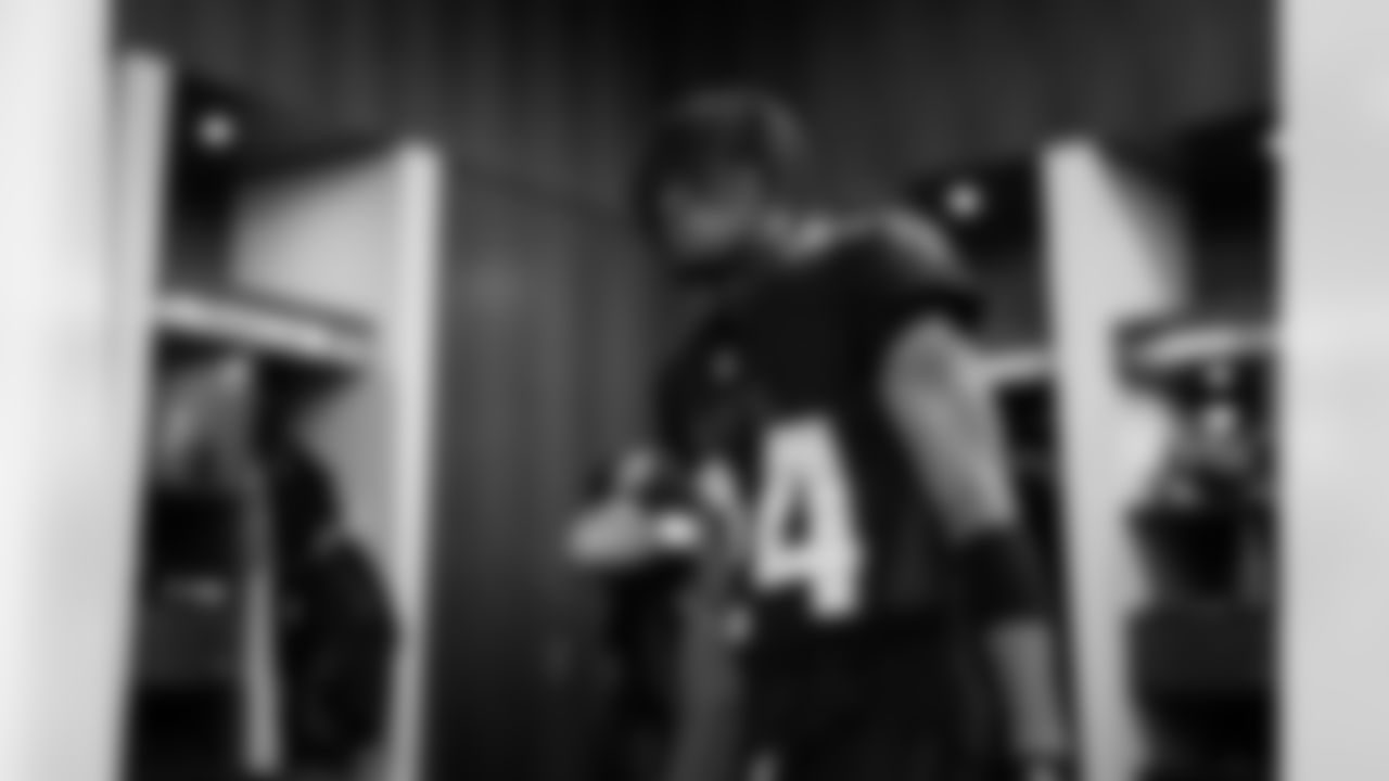 Atlanta Falcons cornerback A.J. Terrell Jr. #24 in the locker room before the Week 14 Game against the Seattle Seahawks at Mercedes-Benz Stadium in Atlanta, Georgia on Sunday, December 7, 2025. (Photo by Jay Bendlin/Atlanta Falcons)