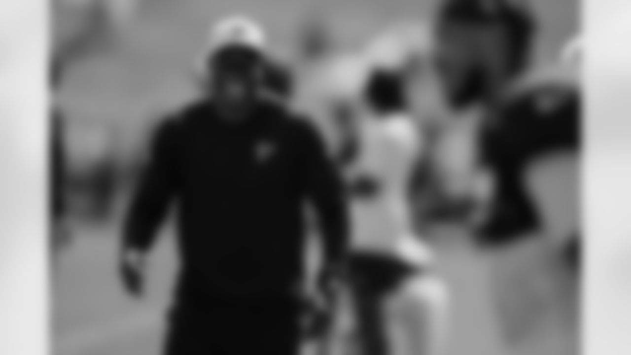 Atlanta Falcons head coach Raheem Morris during practice at AT&T Training Camp at Atlanta Falcons Training Facility in Flowery Branch, Georgia, on Friday, August 1, 2025. (Photo by Taylor McLaughlin/Atlanta Falcons)
