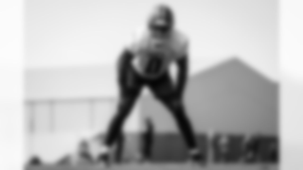 Atlanta Falcons outside linebacker Divine Deablo #0 during practice at Atlanta Falcons Training Facility in Flowery Branch, Georgia, on Thursday, October 9, 2025. (Photo by Jay Bendlin/Atlanta Falcons)