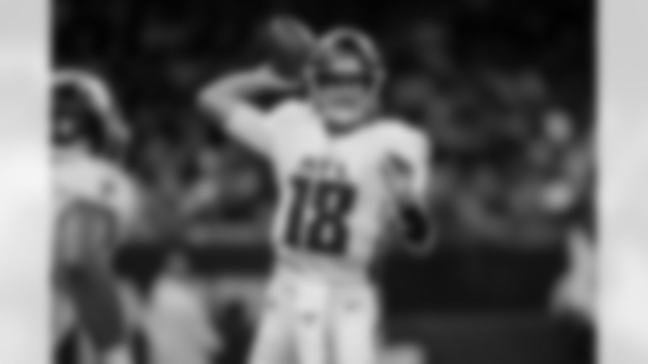 Atlanta Falcons quarterback Kirk Cousins #18 throws during the Week 12 Game against the New Orleans Saints at Caesars Superdome in New Orleans, Louisiana on Sunday, November 23, 2025. (Photo by Jay Bendlin/Atlanta Falcons)