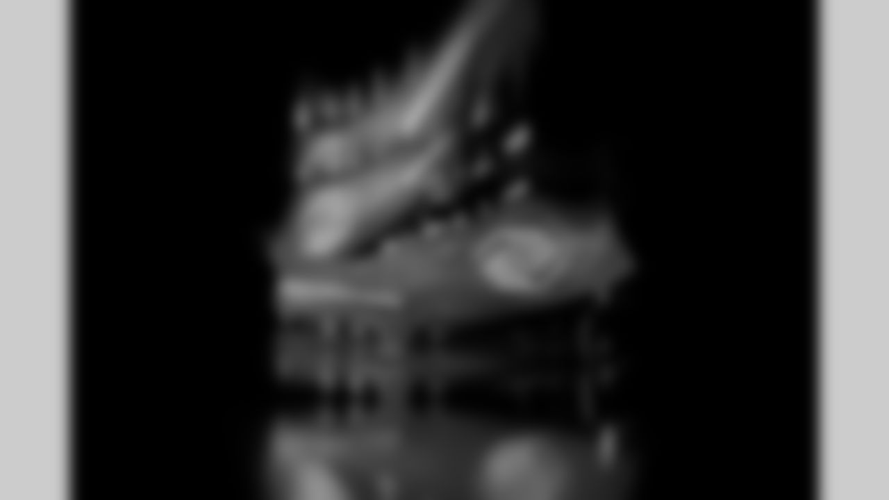 Photos of Atlanta Falcons wide receiver Jamal Agnew #14's cleats for My Cause My Cleats at the Atlanta Falcons Training Facility in Flowery Branch, Ga. on Wednesday, November 19, 2025. (Photo by Taylor McLaughlin/Atlanta Falcons)