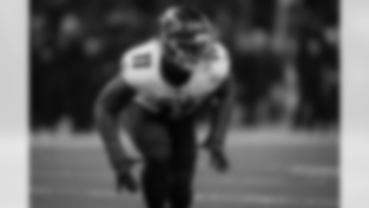 Atlanta Falcons edge rusher Jalon Walker #11 lines up during the first quarter of the Week 10 Game against the Indianapolis Colts at Olympic Stadium in Berlin, Germany on Sunday, November 9, 2025. (Photo by Taylor McLaughlin/Atlanta Falcons)