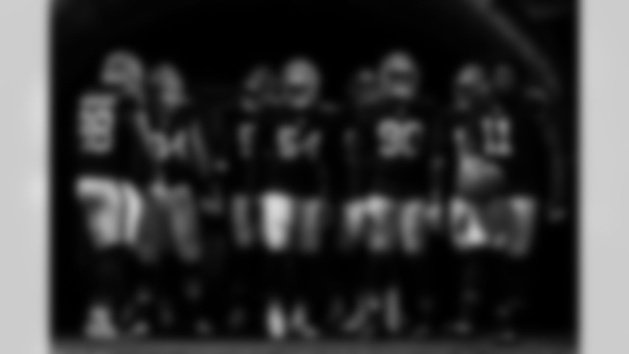 Atlanta Falcons defensive players in the tunnel before the Week 17 Game against the Los Angeles Rams at Mercedes-Benz Stadium in Atlanta, Georgia on Monday, December 29, 2025. (Photo by AJ Reynolds/Atlanta Falcons)