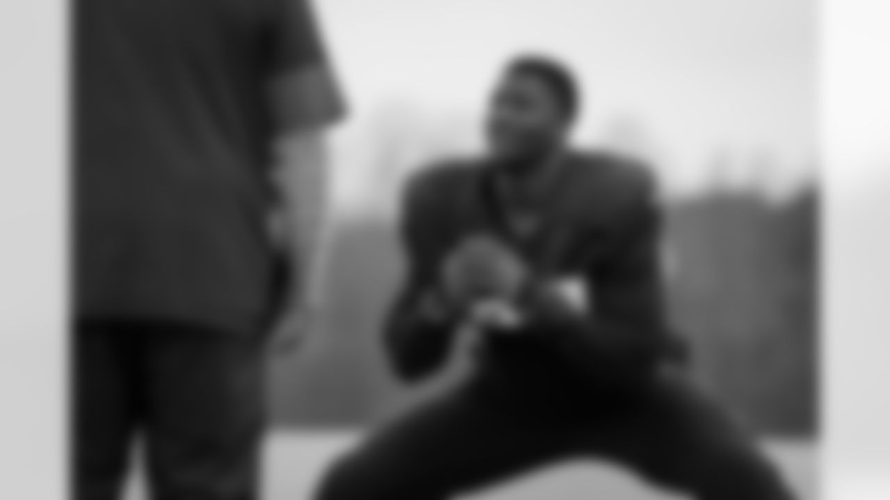 Atlanta Falcons defensive lineman Ruke Orhorhoro #98 during practice at Atlanta Falcons Training Facility in Flowery Branch, Georgia, on Thursday, November 20, 2025. (Photo by Jay Bendlin/Atlanta Falcons)