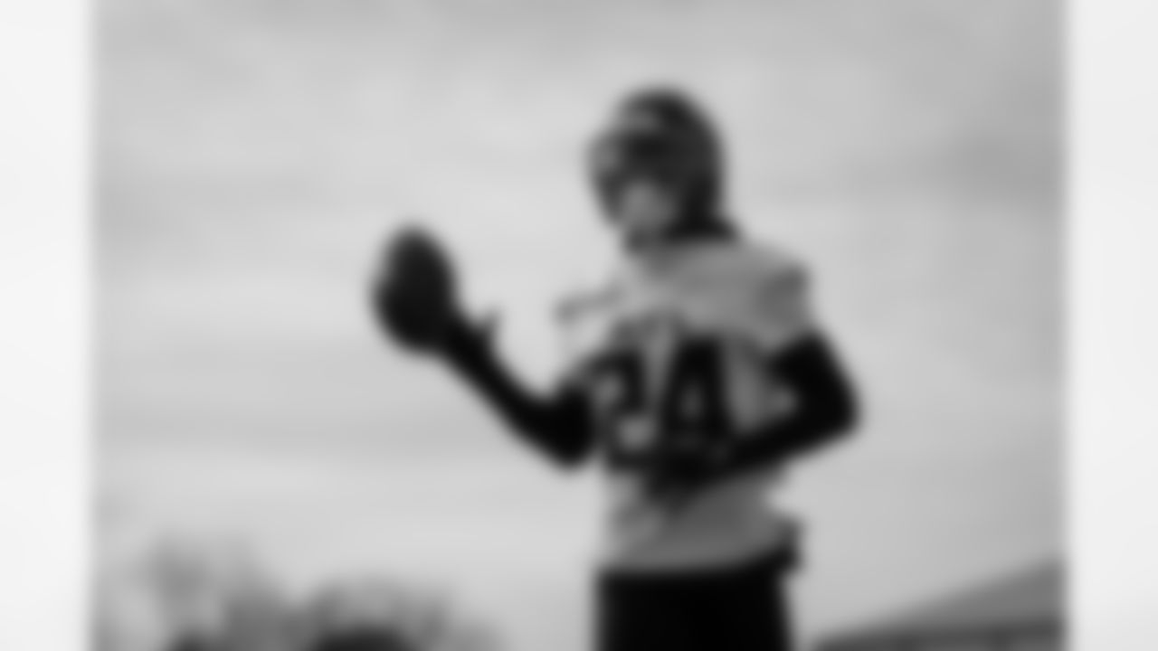 Atlanta Falcons cornerback A.J. Terrell Jr. #24 during practice at Atlanta Falcons Training Facility in Flowery Branch, Georgia, on Wednesday, December 17, 2025. (Photo by Jay Bendlin/Atlanta Falcons)