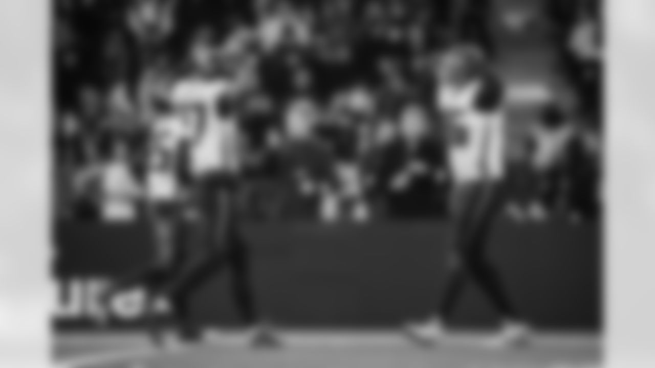 Atlanta Falcons edge rusher James Pearce Jr. #27 makes a sack and forces a fumble during the Week 10 Game against the Indianapolis Colts at Olympic Stadium in Berlin, Germany on Sunday, November 9, 2025. (Photo by Jay Bendlin/Atlanta Falcons)