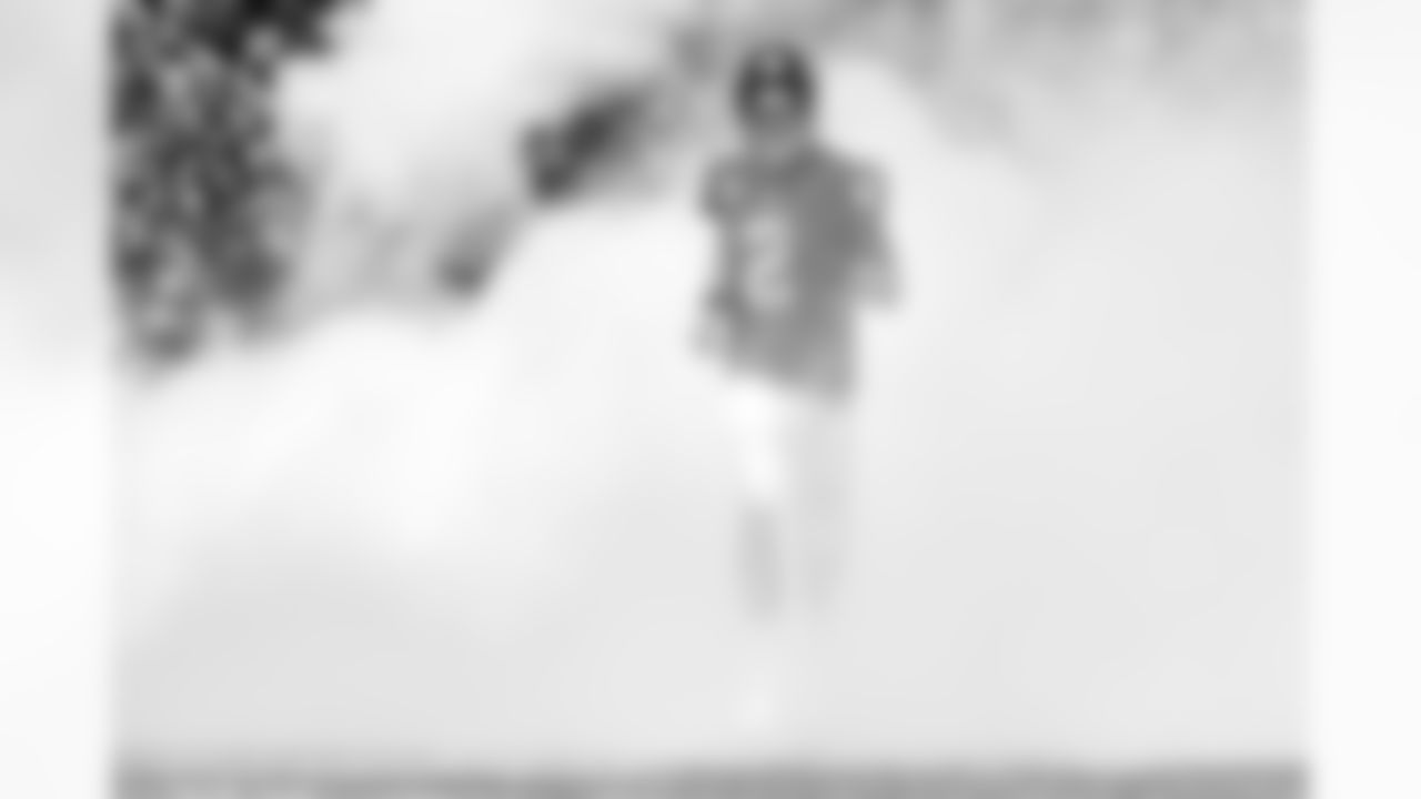 Atlanta Falcons quarterback Matt Ryan #2 runs on to the field before the game between the Atlanta Falcons and the Los Angeles Rams at Mercedes-Benz Stadium in Atlanta, GA, on Sunday October 20, 2019. (Photo by Kyle Hess/Atlanta Falcons)