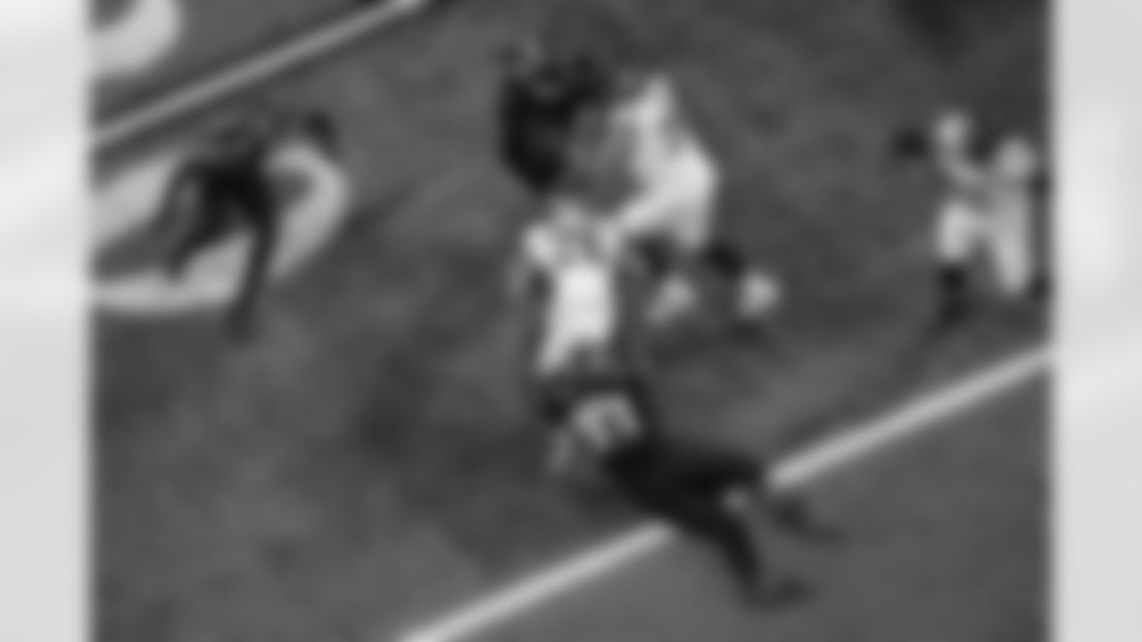 Atlanta Falcons defensive lineman Kentavius Street #93 makes a tackle during the Week 14 Game against the Seattle Seahawks at Mercedes-Benz Stadium in Atlanta, Georgia on Sunday, December 7, 2025. (Photo by Jay Bendlin/Atlanta Falcons)