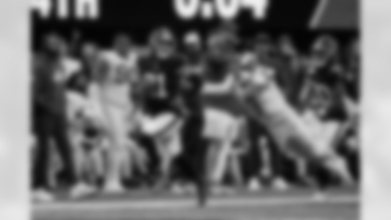 Atlanta Falcons safety Xavier Watts #31 during the Week 17 Game against the Los Angeles Rams at Mercedes-Benz Stadium in Atlanta, Ga. on Monday, December 29, 2025. (Photo by Taylor McLaughlin/Atlanta Falcons)