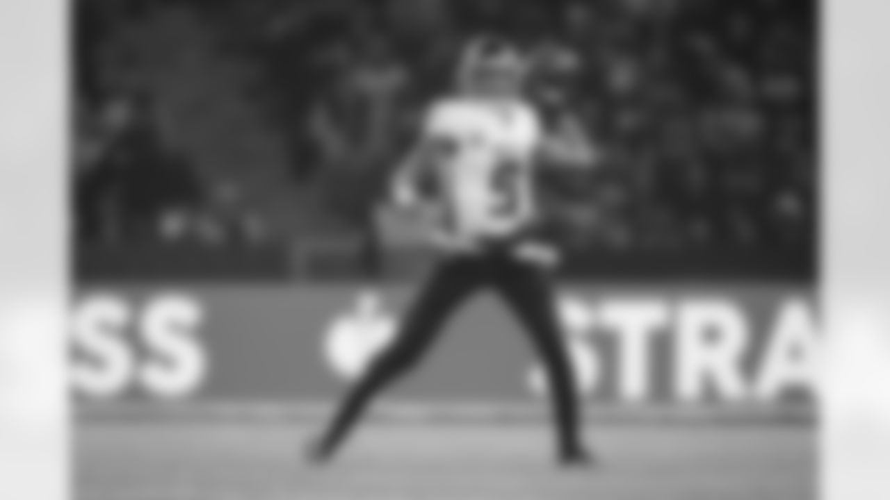 Atlanta Falcons quarterback Michael Penix Jr. #9 throws the ball during the Week 10 Game against the Indianapolis Colts at Olympic Stadium in Berlin, Germany on Sunday, November 9, 2025. (Photo by Jay Bendlin/Atlanta Falcons)