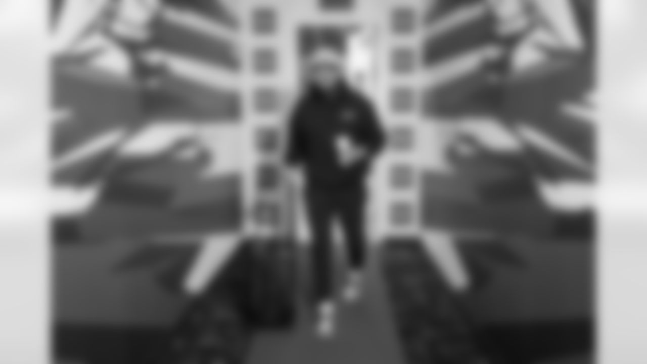 Atlanta Falcons long snapper Liam McCullough #49 arrives before the Week 11 Game against the Carolina Panthers at Mercedes-Benz Stadium in Atlanta, Georgia on Sunday, November 16, 2025. (Photo by Taylor McLaughlin/Atlanta Falcons)