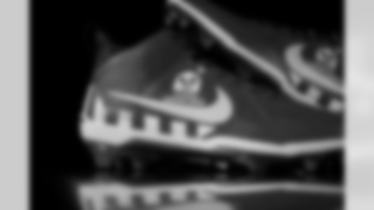 Photos of Atlanta Falcons defensive lineman Zach Harrison #96's cleats for My Cause My Cleats at the Atlanta Falcons Training Facility in Flowery Branch, Ga. on Thursday, November 20, 2025. (Photo by Taylor McLaughlin/Atlanta Falcons)