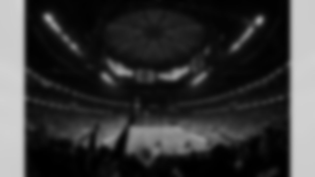 General view of Mercedes-Benz Stadium after Atlanta Falcons kicker Zane Gonzalez #45 scores a game winning field goal during the Week 17 Game against the Los Angeles Rams at Mercedes-Benz Stadium in Atlanta, Georgia on Monday, December 29, 2025. (Photo by Jay Bendlin/Atlanta Falcons)