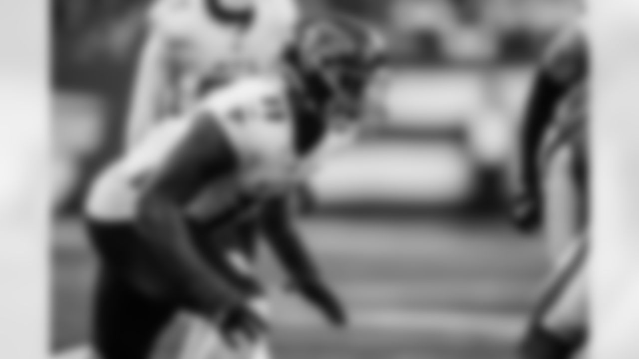 Atlanta Falcons edge rusher Jalon Walker #11 lines up during the first quarter of the Week 13 Game against the New York Jets at Metlife Stadium in East Rutherford, New Jersey on Sunday, November 30, 2025. (Photo by Taylor McLaughlin/Atlanta Falcons)