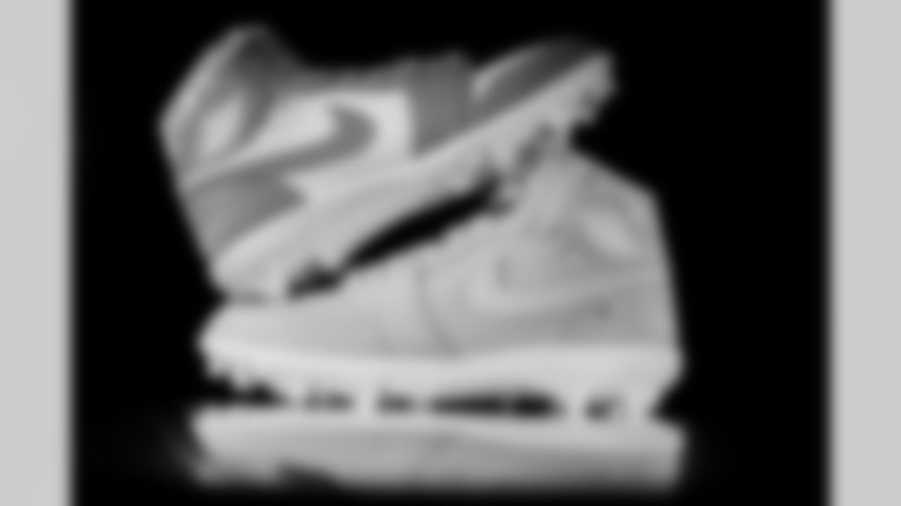 Photos of Atlanta Falcons offensive lineman Elijah Wilkinson #71's cleats for My Cause My Cleats at the Atlanta Falcons Training Facility in Flowery Branch, Ga. on Thursday, November 20, 2025. (Photo by Taylor McLaughlin/Atlanta Falcons)