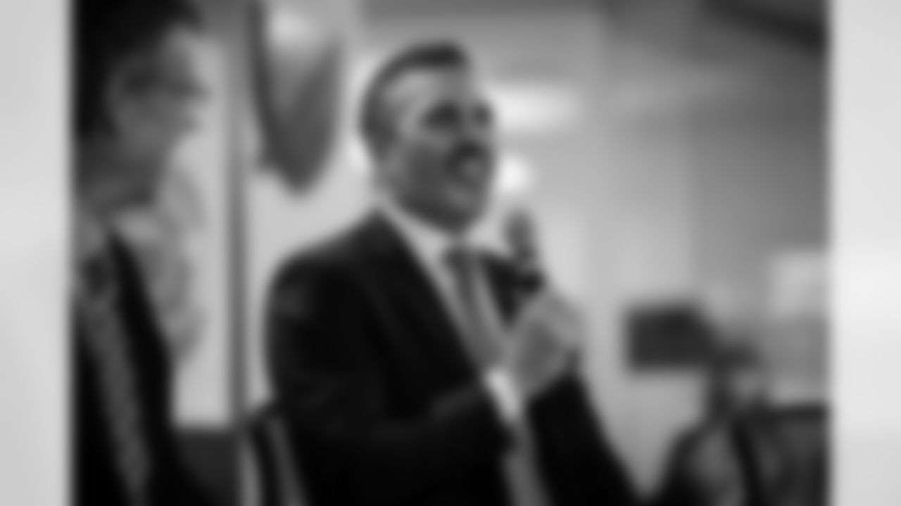 Behind the scenes with Kevin Stefanski as he goes through media and town halls at Mercedes-Benz Stadium in Atlanta, Ga. on Tuesday, January 27, 2026. (Photo by Jay Bendlin/Atlanta Falcons)