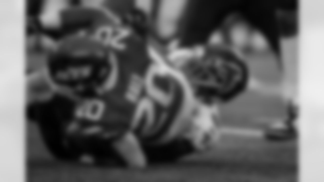 Atlanta Falcons outside linebacker Divine Deablo #0 makes a tackle during the Week 13 Game against the New York Jets at Metlife Stadium in East Rutherford, New Jersey on Sunday, November 30, 2025. (Photo by Jay Bendlin/Atlanta Falcons)