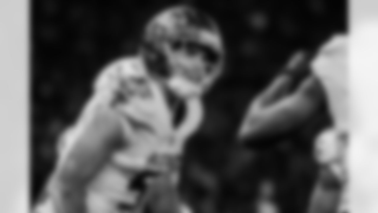 Atlanta Falcons wide receiver Drake London #5 celebrates after scoring a touchdown during the second quarter of the Week 10 Game against the Indianapolis Colts at Olympic Stadium in Berlin, Germany on Sunday, November 9, 2025. (Photo by Taylor McLaughlin/Atlanta Falcons)