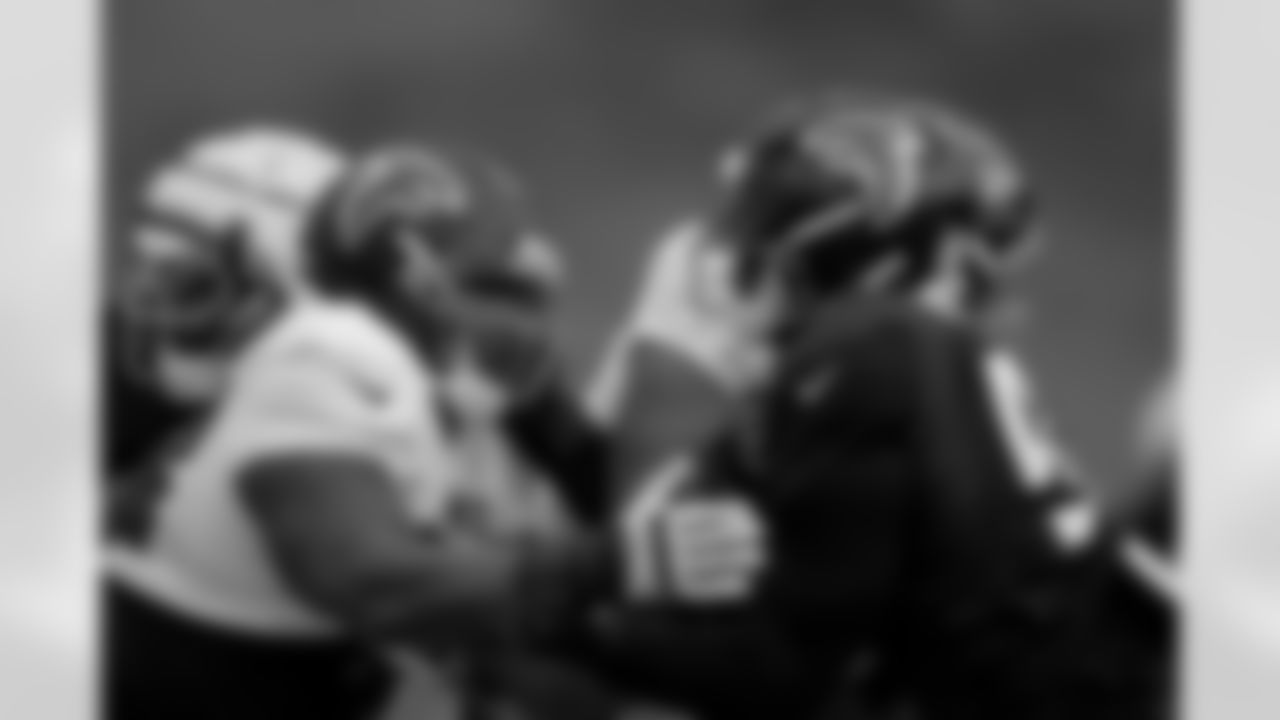 Atlanta Falcons defensive lineman Ruke Orhorhoro #98 during practice at Atlanta Falcons Training Facility in Flowery Branch, Georgia, on Thursday, October 30, 2025. (Photo by Taylor McLaughlin/Atlanta Falcons)