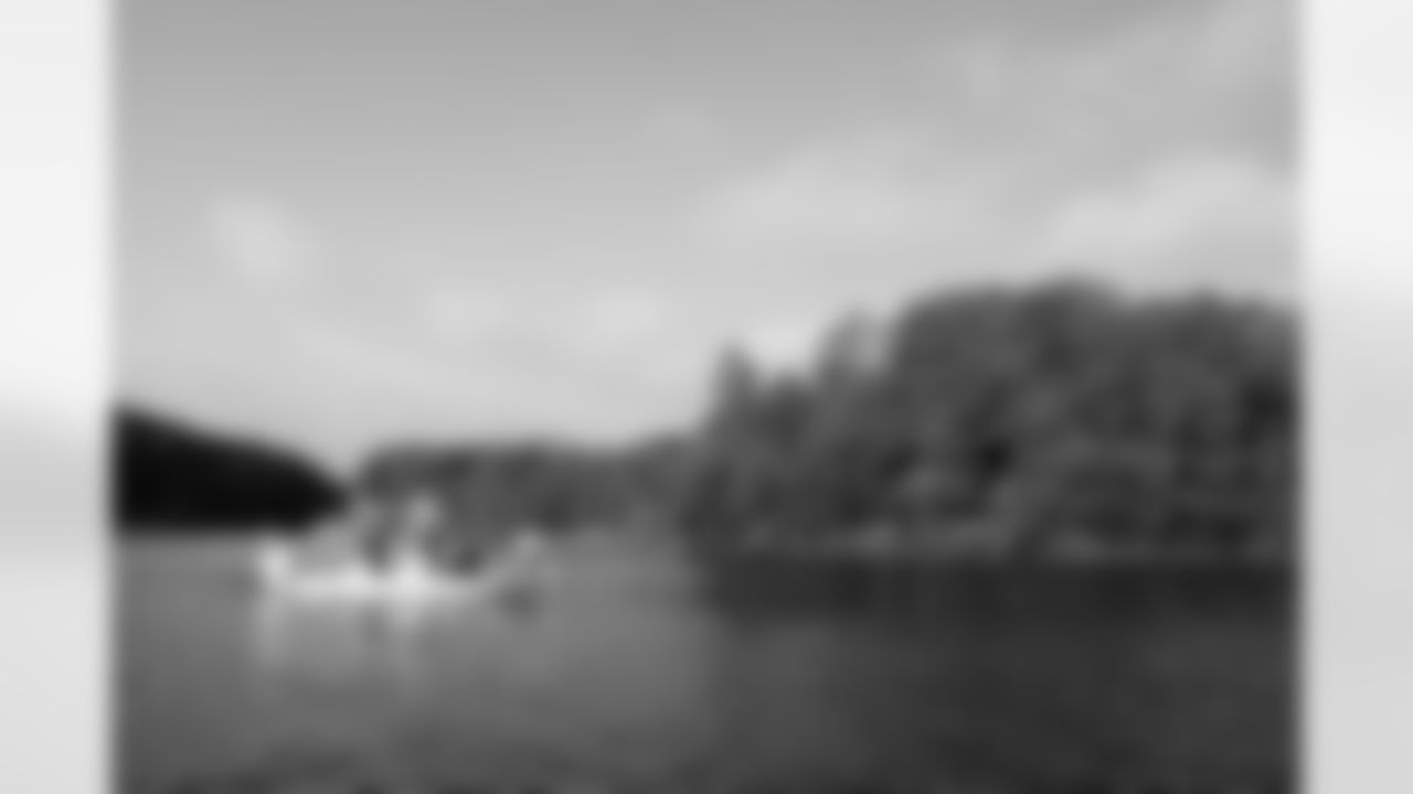 Scenes from Fishing With The Falcons at Lake Lanier and Pelican Pete's in Cumming, Ga. on Tuesday, September 24, 2024. (Steven Burroughs/Atlanta Falcons)