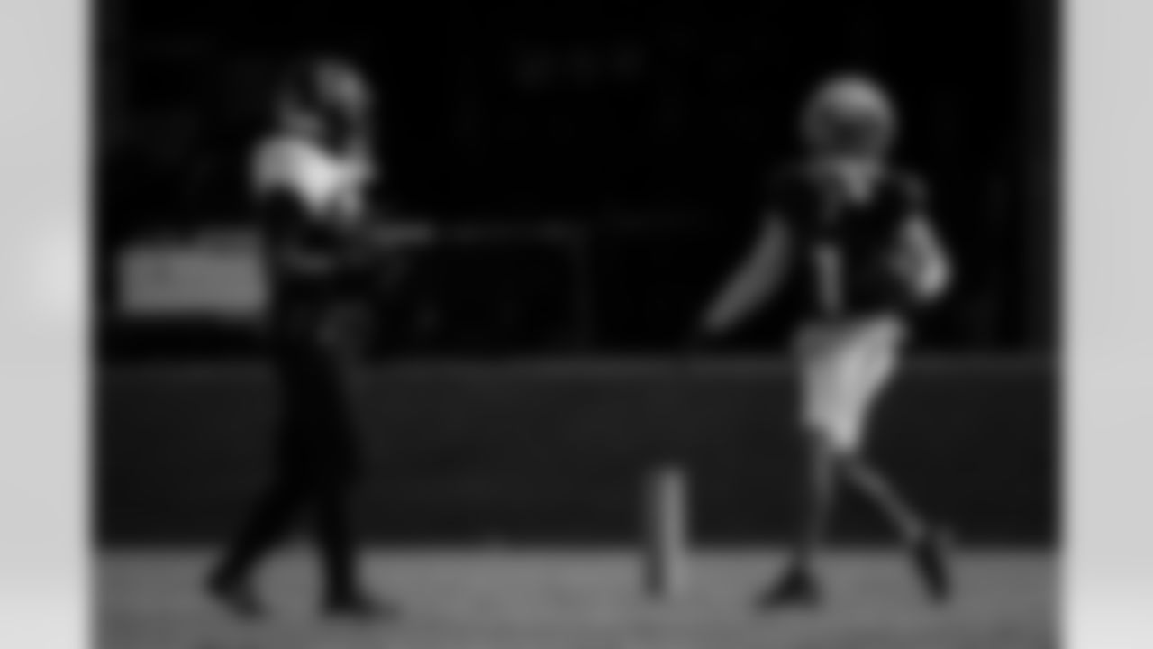 Atlanta Falcons wide receiver Darnell Mooney #1 during practice at Atlanta Falcons Training Facility in Flowery Branch, Georgia, on Thursday, November 13, 2025. (Photo by Taylor McLaughlin/Atlanta Falcons)