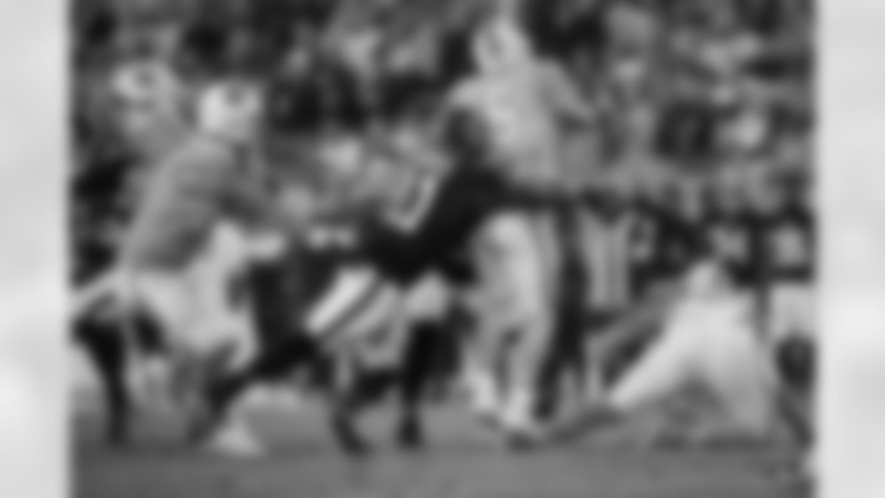 Atlanta Falcons edge rusher Jalon Walker #11 makes a hit during the Week 15 Game against the Tampa Bay Buccaneers at Raymond James Stadium in Tampa, Florida on Thursday, December 11, 2025. (Photo by Mitch Martin/Atlanta Falcons)