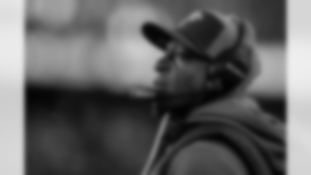 Atlanta Falcons head coach Raheem Morris looks on during the third quarter of the Week 9 Game against the New England Patriots at Gillette Stadium in Foxborough, Massachusetts on Sunday, November 2, 2025. (Photo by Taylor McLaughlin/Atlanta Falcons)