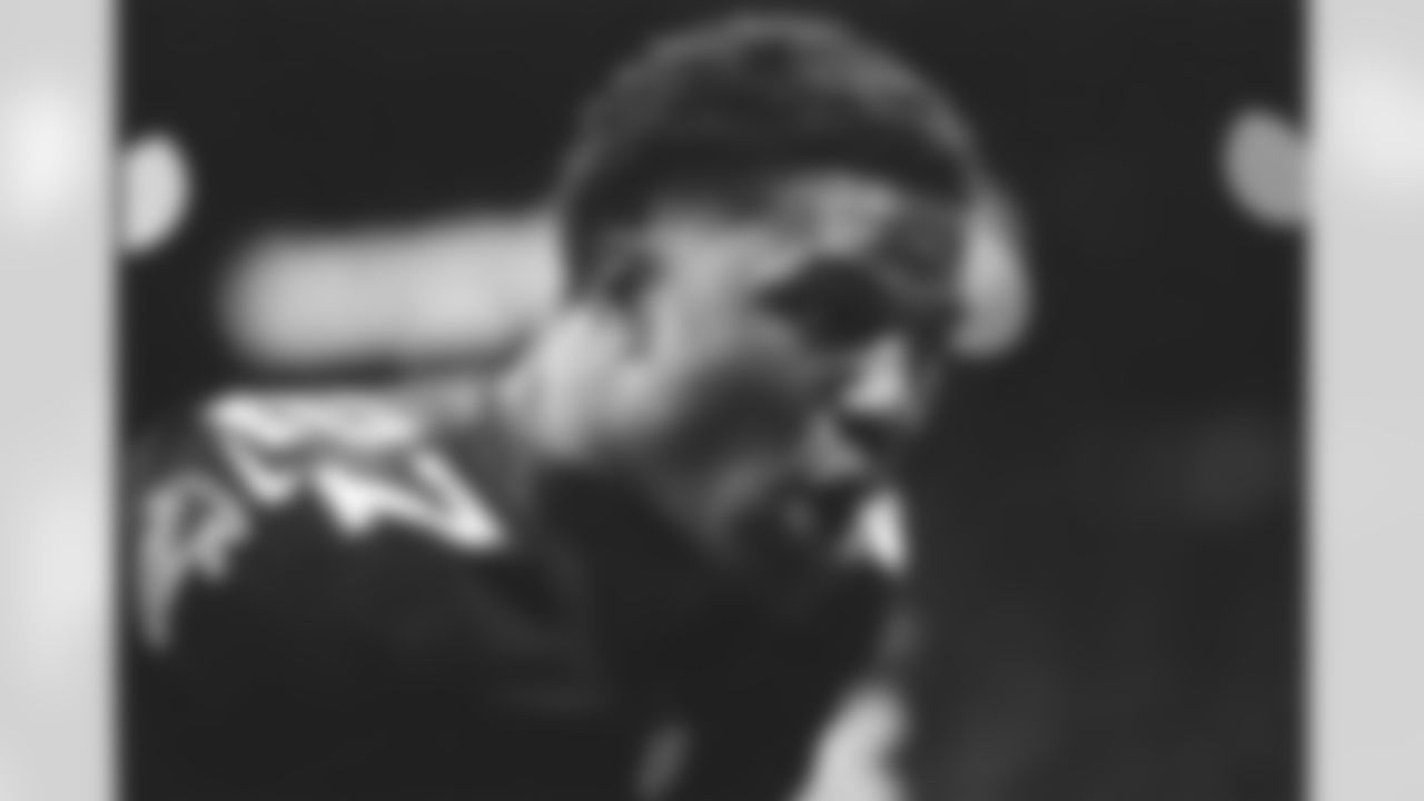 Atlanta Falcons edge rusher James Pearce Jr. #27 during the Week 6 Game against the Buffalo Bills at Mercedes-Benz Stadium in Atlanta, Ga. on Monday, October 13, 2025. (Photo by Brandon Magnus/Atlanta Falcons)