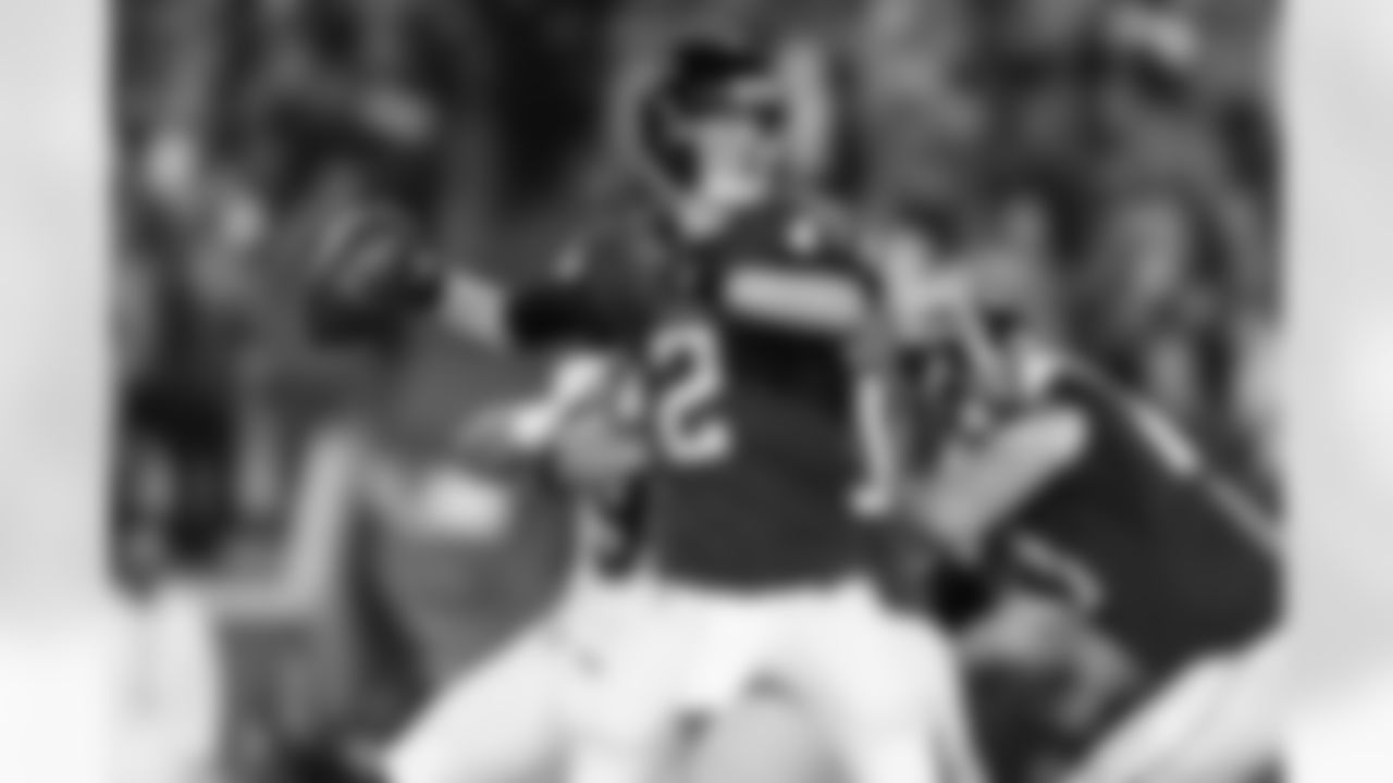 XXXXX during an NFL wild card playoff football game against the Atlanta Falcons and the Los Angeles Rams on Sunday, Jan. 6, 2018 in Los Angeles. The XXXXX won, XX-XX. (Ric Tapia via AP)